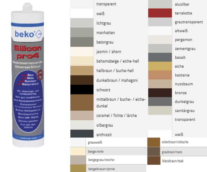 Beko Silikon Pro4 Alusilber 310 ml, 224 15